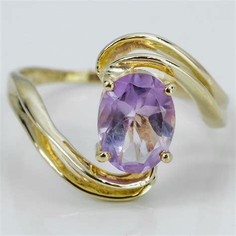 10k gold amethyst ring|10 carat amethyst ring.